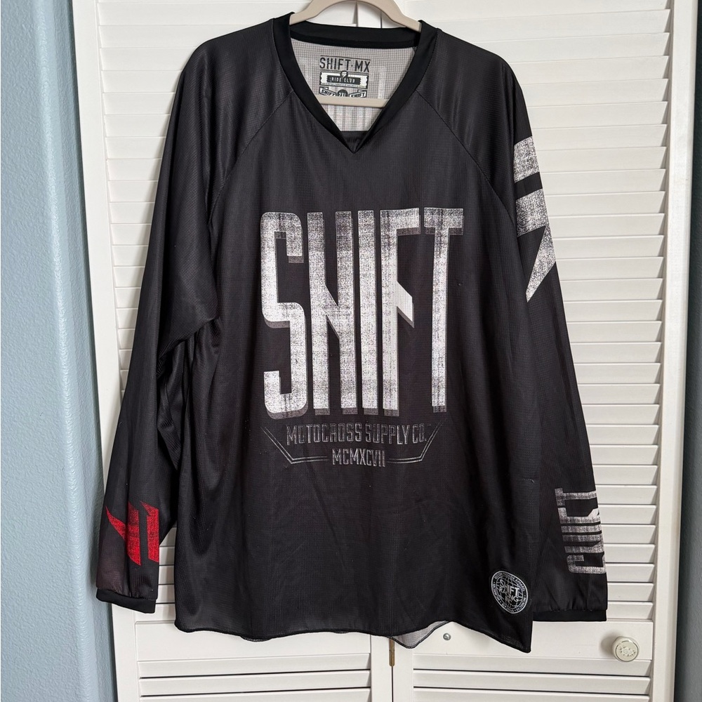 SHIFT MX Black and White Men's Riding Jersey